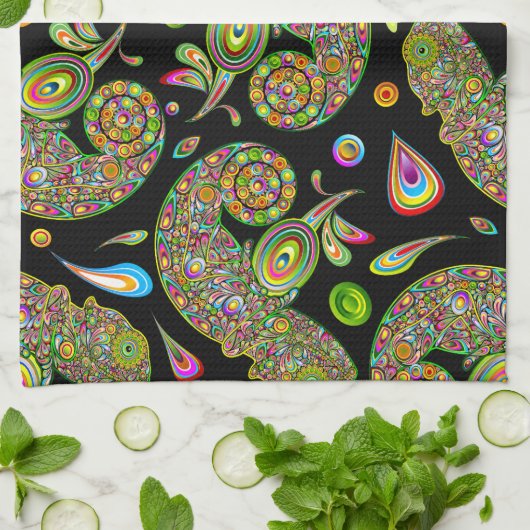 Linge De Cuisine Imaginaire psychédélique de Chameleon (Plié)