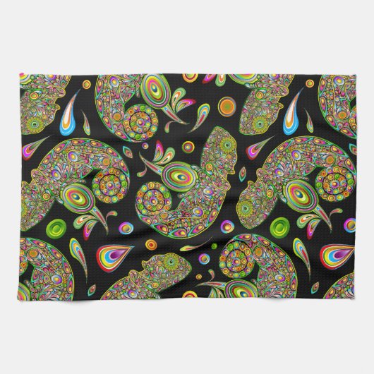 Linge De Cuisine Imaginaire psychédélique de Chameleon (Horizontal)