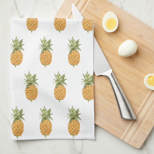 Linge De Cuisine Impression ananas (Quart Plié)