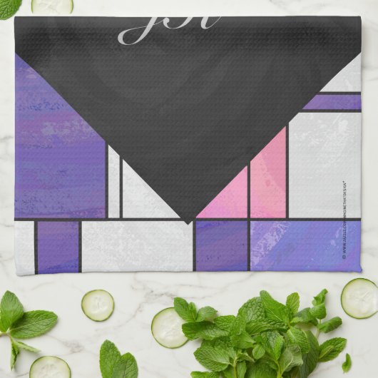 Linge De Cuisine Impression blanc rose rose clair (Plié)