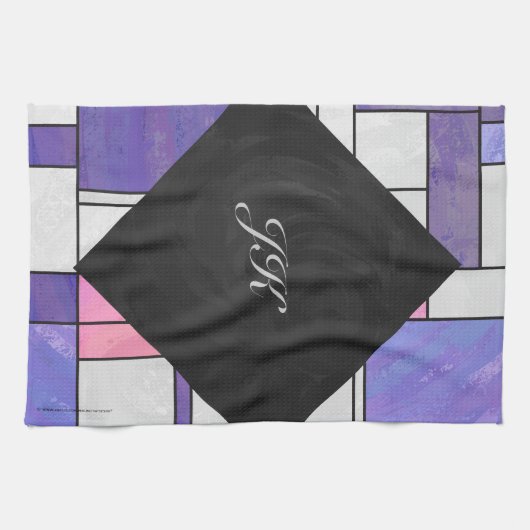 Linge De Cuisine Impression blanc rose rose clair (Horizontal)