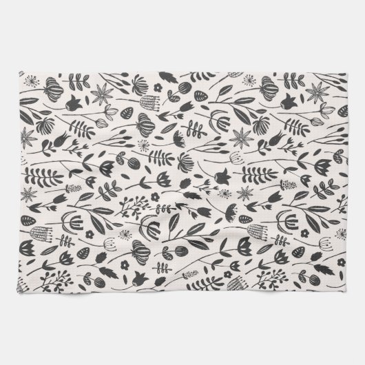 Linge De Cuisine Impression botanique folklorique (Horizontal)