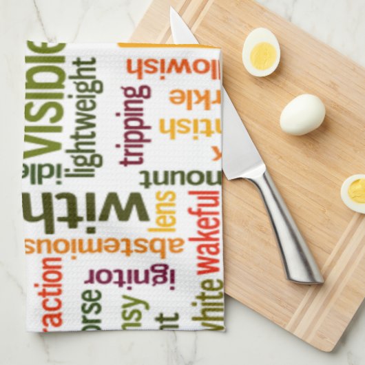 Linge De Cuisine Impression Cloud Word clair (Quart Plié)