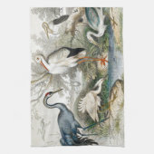 Linge De Cuisine Impression d'art de la nature Héron, Cigogne et Gr (Vertical)