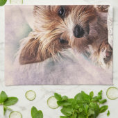 Linge De Cuisine Impression de chien peint (Plié)