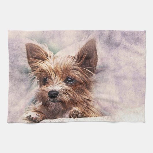 Linge De Cuisine Impression de chien peint (Horizontal)