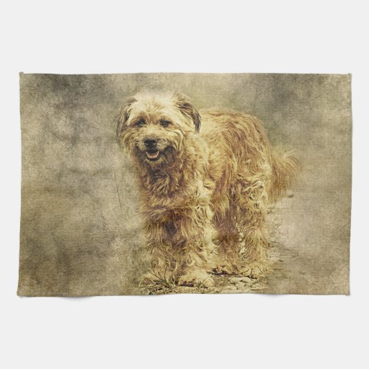 Linge De Cuisine Impression de Chien Peint (Horizontal)