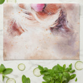 Linge De Cuisine Impression de chien peint (Plié)