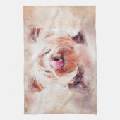 Linge De Cuisine Impression de chien peint (Vertical)