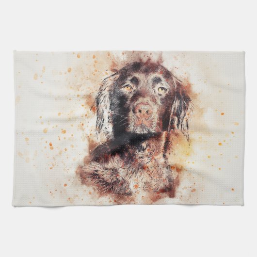 Linge De Cuisine Impression de Chien Peint (Horizontal)