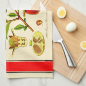 Linge De Cuisine Impression de grenade Vintage (Quart Plié)