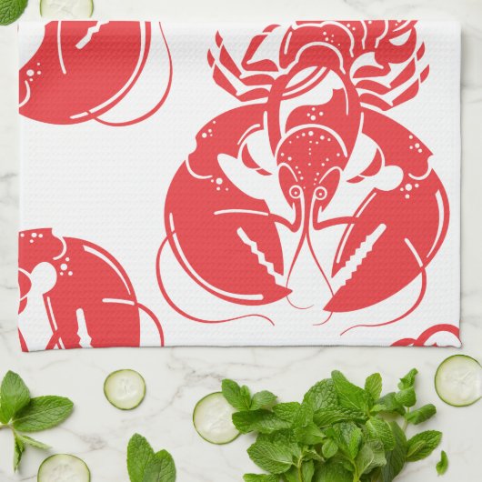 Linge De Cuisine impression de homard (Plié)