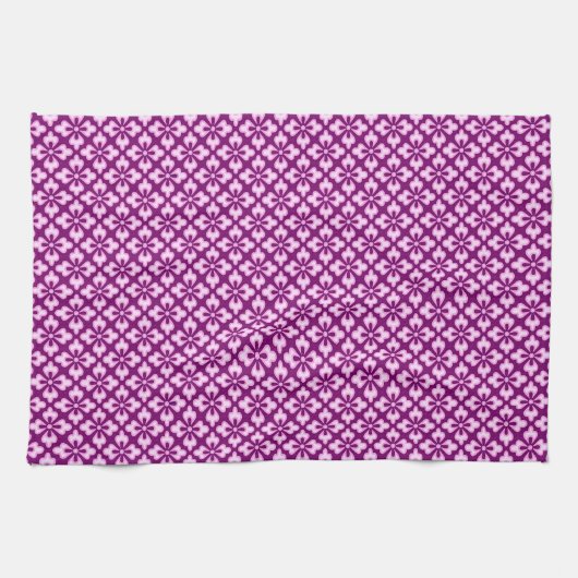 Linge De Cuisine Impression de kimono floral, rose clair et prune (Horizontal)