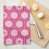 Linge De Cuisine Impression de kimono hexagonal, bordeaux et rose (Quart Plié)