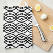 Linge De Cuisine Impression de kimono, noir sur blanc (Quart Plié)