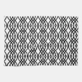 Linge De Cuisine Impression de kimono, noir sur blanc (Horizontal)