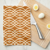 Linge De Cuisine Impression de kimono, terre cuite et pêche (Quart Plié)