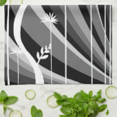 Linge De Cuisine Impression de plante monochrome (Plié)