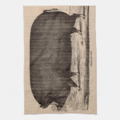 Linge De Cuisine Impression de porc du 19e siècle Berkshire semé no (Vertical)