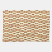 Linge De Cuisine Impression de ruban du milieu du siècle - tan et c (Horizontal)