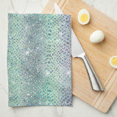 Linge De Cuisine Impression de serpent à Parties scintillant violet (Quart Plié)