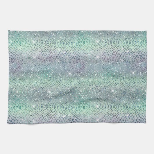 Linge De Cuisine Impression de serpent à Parties scintillant violet (Horizontal)