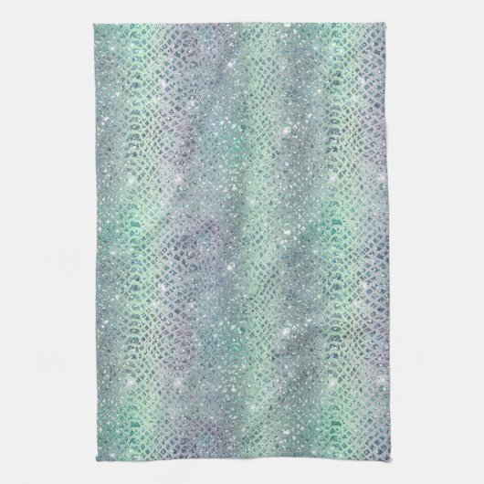 Linge De Cuisine Impression de serpent à Parties scintillant violet (Vertical)