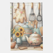 Linge De Cuisine Impression de théière vintage rétro (Vertical)