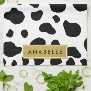 Linge De Cuisine Impression De Vache, Spots De Vache, Noir Et Blanc