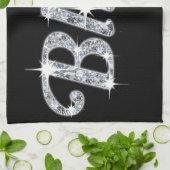 Linge De Cuisine Impression de verre avec design de faux diamant (Plié)