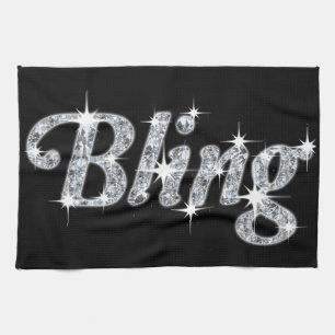 Linge De Cuisine Impression de verre avec design de faux diamant