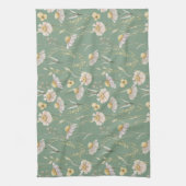 Linge De Cuisine Impression du pays du chalet de prairie sur vert (Vertical)