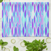 Linge De Cuisine Impression du ruban du milieu du siècle - violet e (Plié)