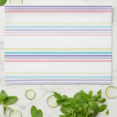 Linge De Cuisine Impression en bande Pastel (Plié)