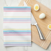 Linge De Cuisine Impression en bande Pastel (Quart Plié)