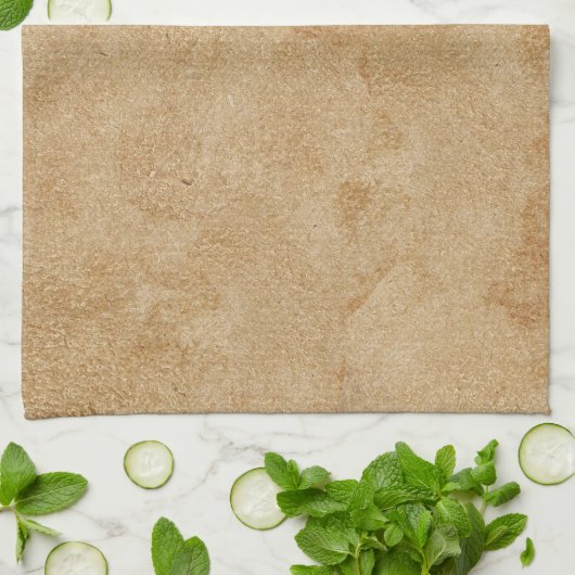Linge De Cuisine Impression en cuir Tan Chamois (Plié)