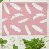 Linge De Cuisine Impression en plumes blanches sur coque rose (Plié)