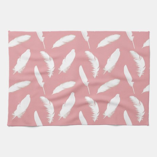 Linge De Cuisine Impression en plumes blanches sur coque rose (Horizontal)
