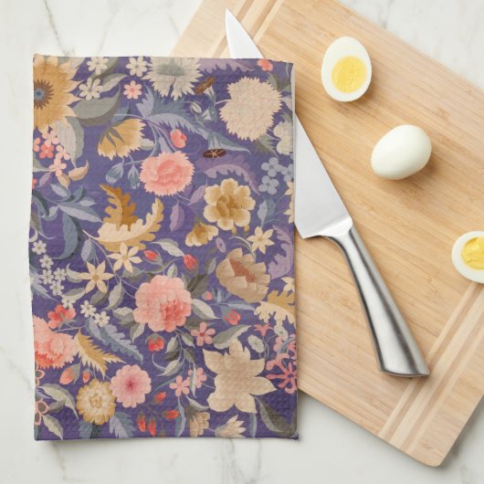 Linge De Cuisine Impression florale décorative (Quart Plié)