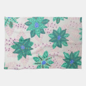 Linge De Cuisine Impression florale Festive Vert Mint (Horizontal)