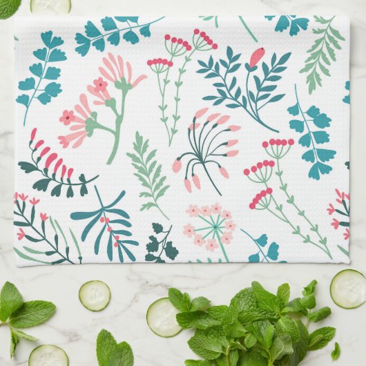 Linge De Cuisine Impression florale moderne (Plié)