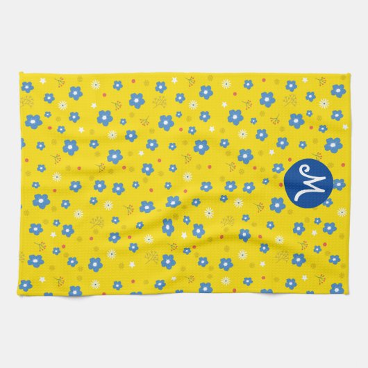 Linge De Cuisine Impression florale monographique personnalisée (Horizontal)