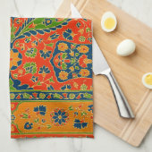 Linge De Cuisine Impression florale persane décorative (Quart Plié)