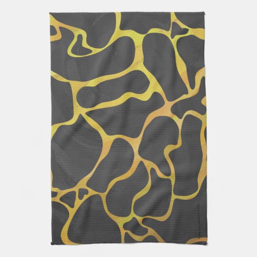Linge De Cuisine Impression Giraffe noir et jaune (Vertical)