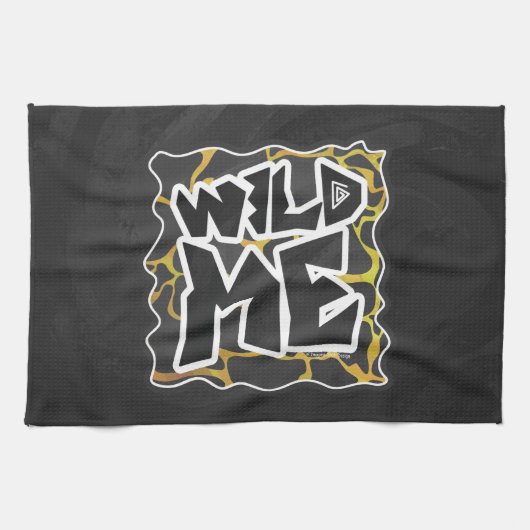 Linge De Cuisine Impression Giraffe noir et jaune (Horizontal)