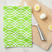 Linge De Cuisine Impression kimono, vert citron et blanc (Quart Plié)