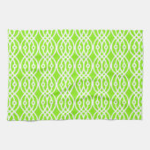 Linge De Cuisine Impression kimono, vert citron et blanc (Horizontal)