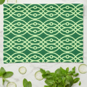 Linge De Cuisine Impression kimono, vert foncé et clair (Plié)