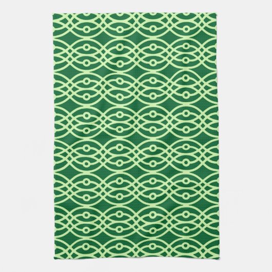 Linge De Cuisine Impression kimono, vert foncé et clair (Vertical)