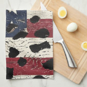 Linge De Cuisine Impression léopard de drapeau américain rustique ( (Quart Plié)